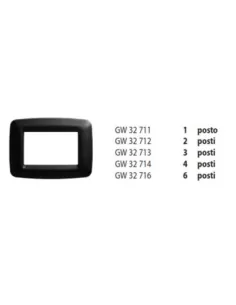 Gewiss 2-Sitzer-Teller aus Metallic-Schiefer Playbus Young GW32712 Playbus